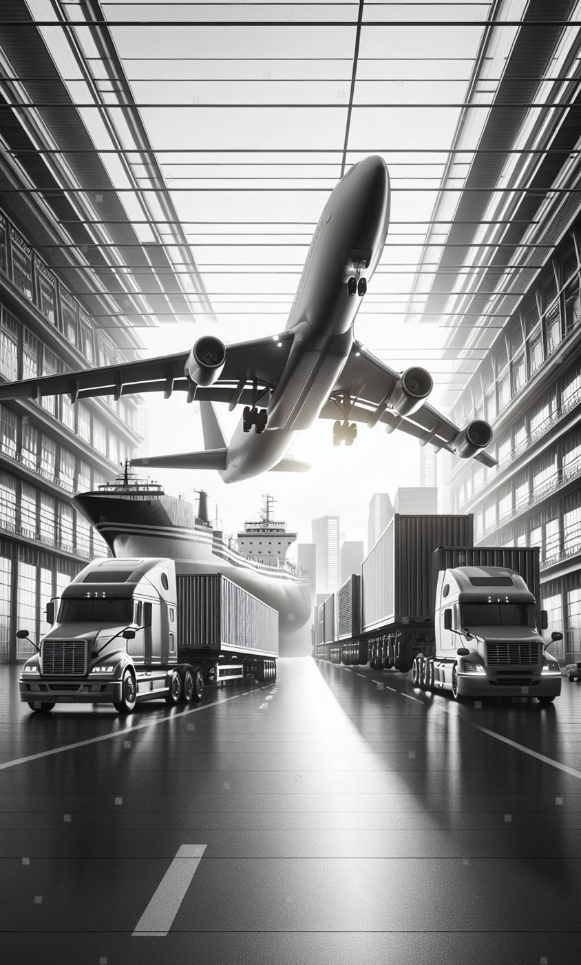 Logistics operations with trucks and cargo